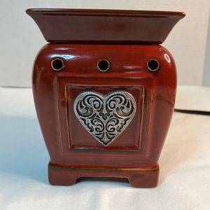 Scentsy Heartfelt Red Heart Ceramic Full Size Wax Warmer ~ Retired
